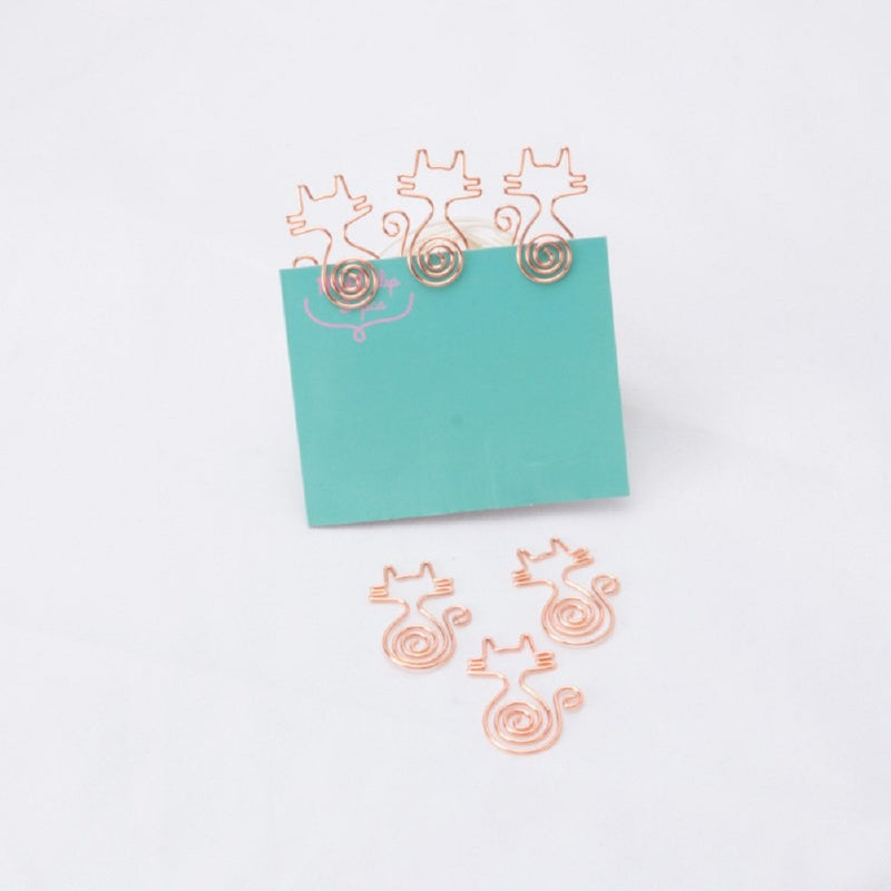 Shoppingmoon Cute Cat Paper Clips Metal Note Clips for Office School Wedding Decoration (Gold) Pack 12pcs