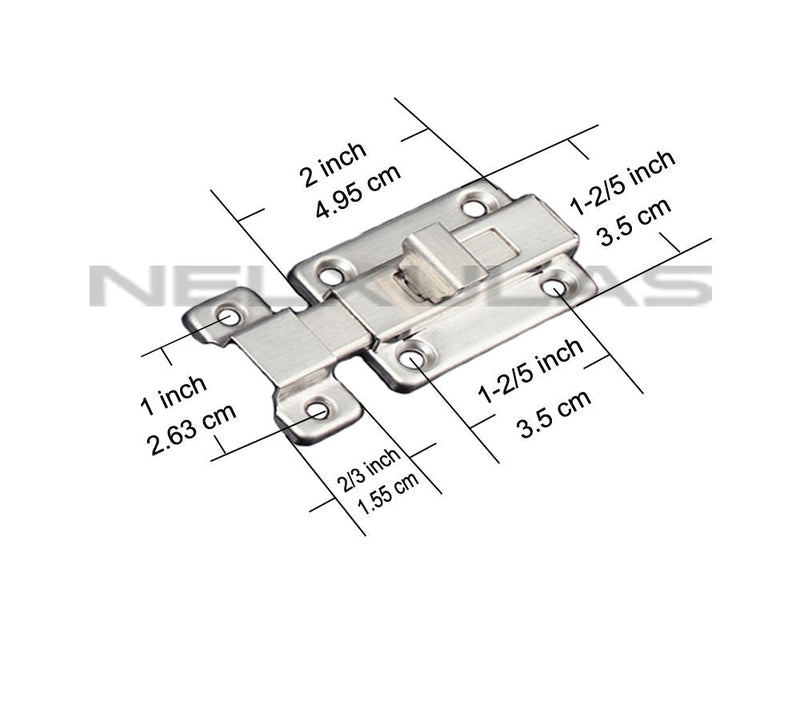 NELXULAS Stainless Steel Door Latch Sliding Lock Barrel Bolt (4-1/5") 4-1/5"
