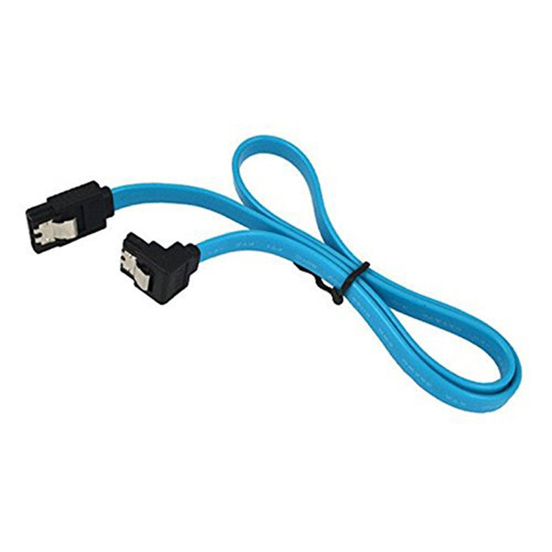 yueton 5 Pack 19-inch Sata III Cable 6.0 Gbps Cable with Locking Latch and 90-Degree Right-Angle Plug - Blue