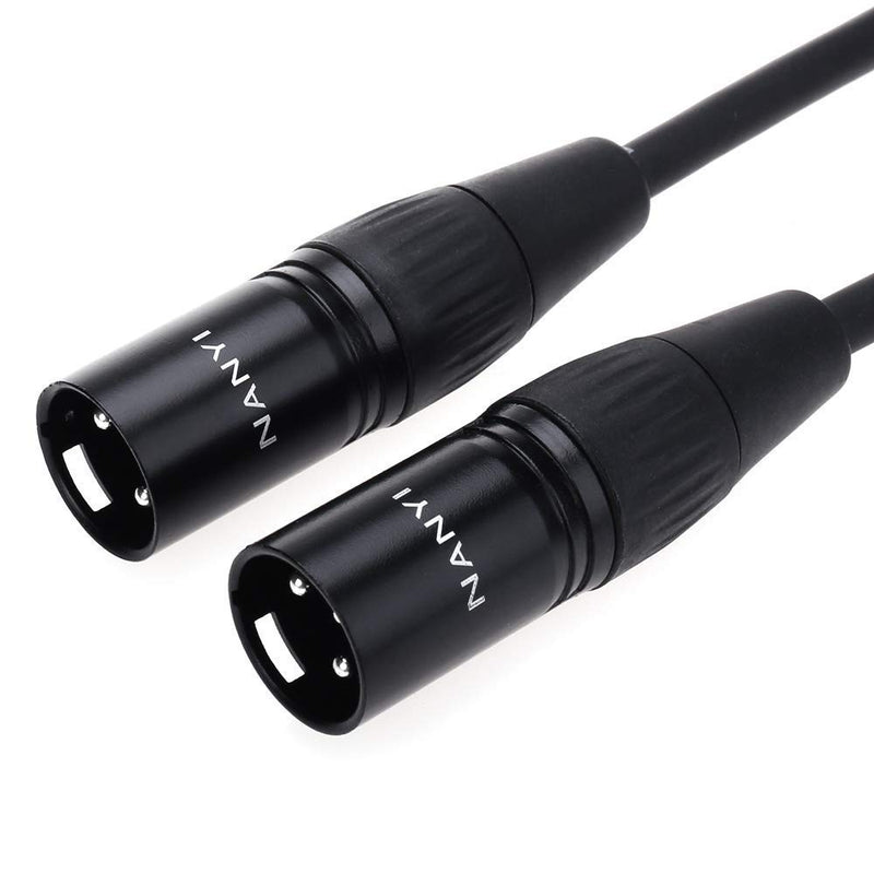 XLR Microphone Splitter Audio Cables NANYI XLR to XLR Patch Cables 3-Pin XLR Male to Male mic Cable DMX Cable Patch Cords with Oxygen-Free Copper, 1.5Meters XLR Male To Male -1.5 Meters