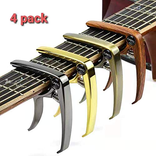 Guitar Capo, 4 Pack(4 color a set) Guitar Capo for Acoustic and Electric Guitars,Ukelele,Bass with Guitar