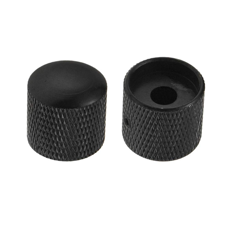 Bitray Metal Volume Tone Dome Knobs Volume Control Knobs for Electric Guitar Bass with Inner Hexagon Spanner Black, 2 PCS