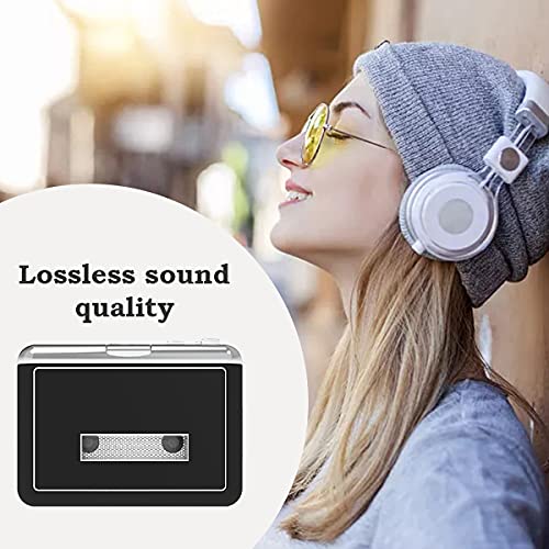 Rybozen Cassette Player, Portable Walkman & Convert Cassette Tapes to MP3 Converter, New Software (AudioLAVA) Black