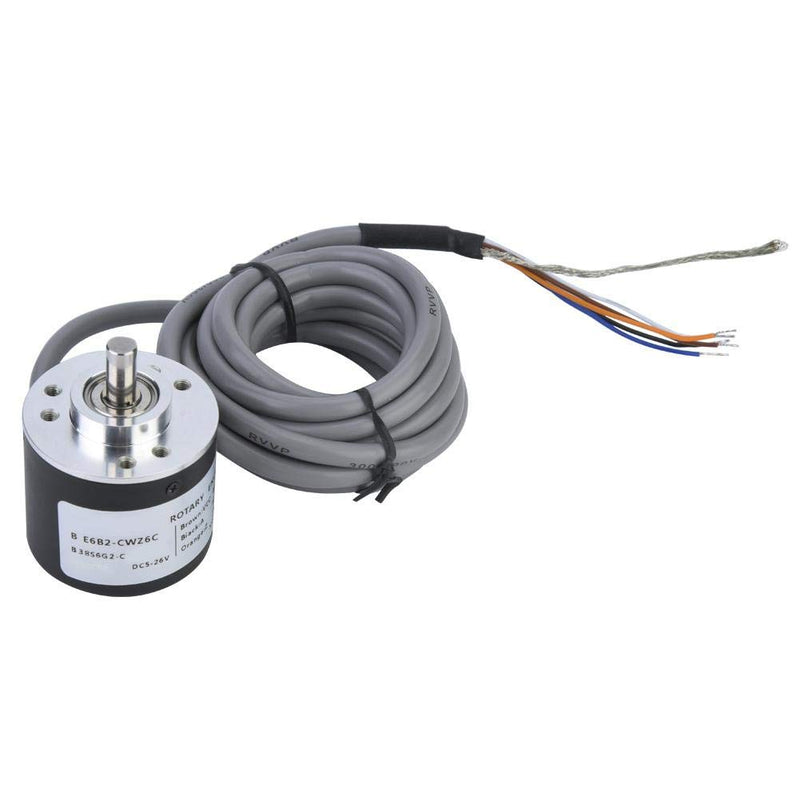 5-26V DC Incremental Rotary Encoder, E6B2-CWZ6C 38mm Diameter NPN Open-Collector Output ABZ 3 Phase General-Purpose Rotary Encoder with 2m Wiring Wire(360P/R)