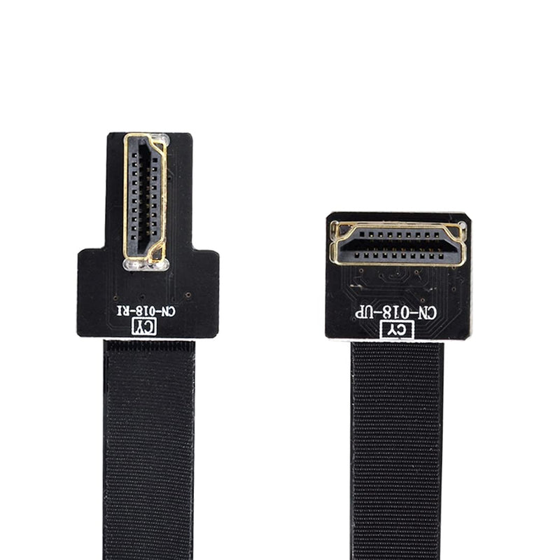 ChenYang CY Type A HDMI Male Upward Angled 90 Degree to HDMI Male Right Angled 90 Degree HDTV FPC Flat Cable 80CM for FPV HDTV Multicopter Aerial Photography 0.8M