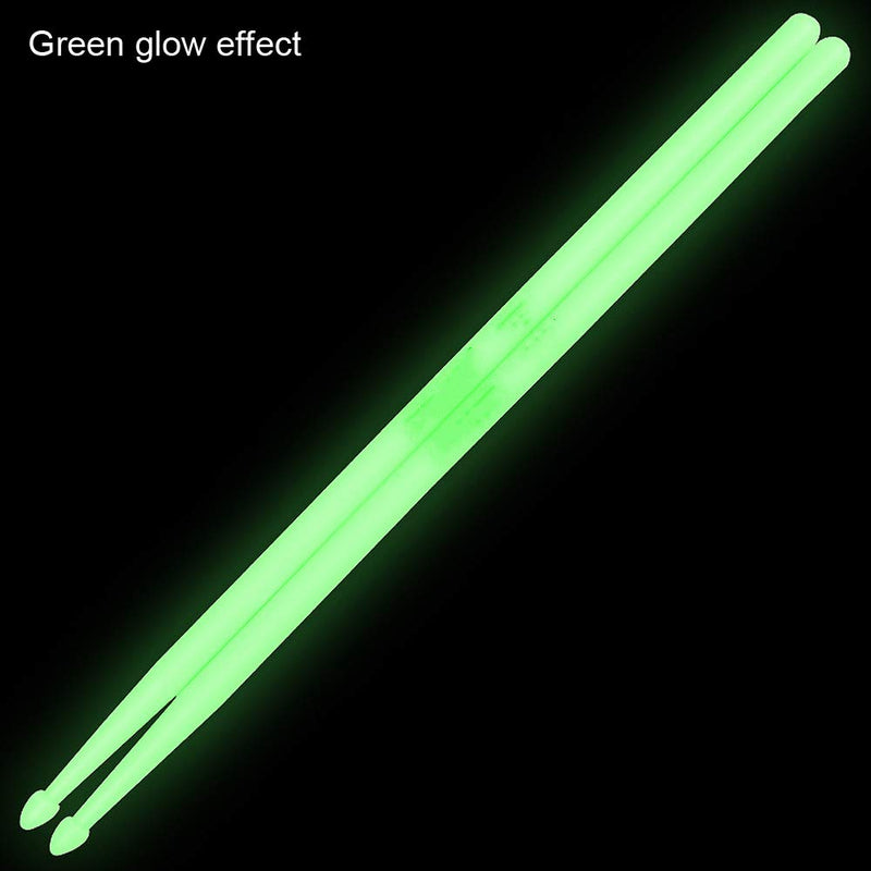 YiPaiSi 5A Luminous Light Up Drum Sticks, Luminous Light Up Drumsticks, Bright Luminous Glow in The Dark Drumsticks, Bright Light Up Drum Sticks (Green)