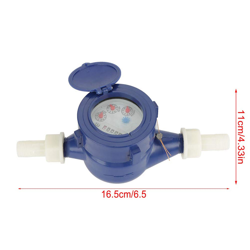 Plastic Cold Water Meter, DN15 Garden Home Cold Water Meter Single Water Flow Wet Table Measuring Tool