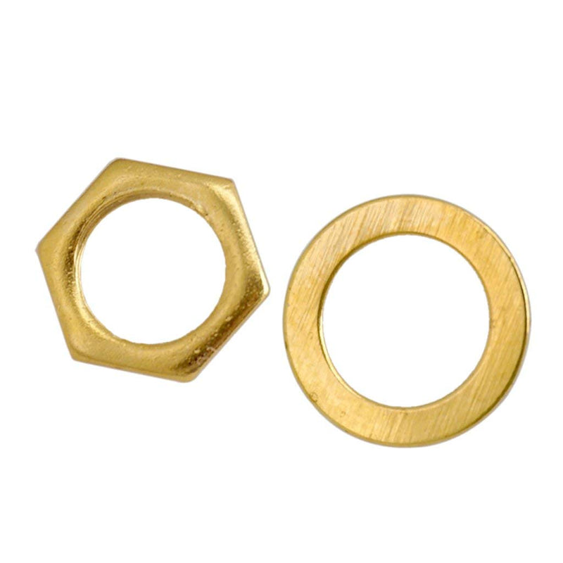 5 Pieces Gold Electric Guitar Hex Nut and Washer Sets fit for Guitar Replacement Parts