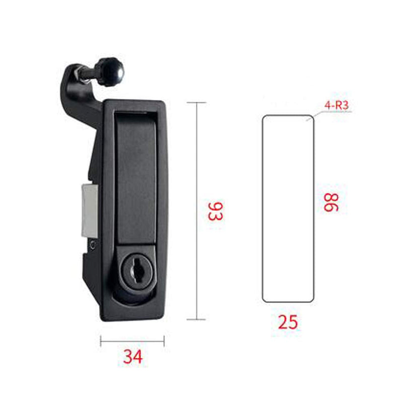WJSKDQ 2PCS Compression Latch Lock Powder Coated Zinc Alloy Adjustable Lever Hand Operated Flush Lever Marine Applicable Door Thickness: 0.04"-0.94" Grip Range Black 2 Pack