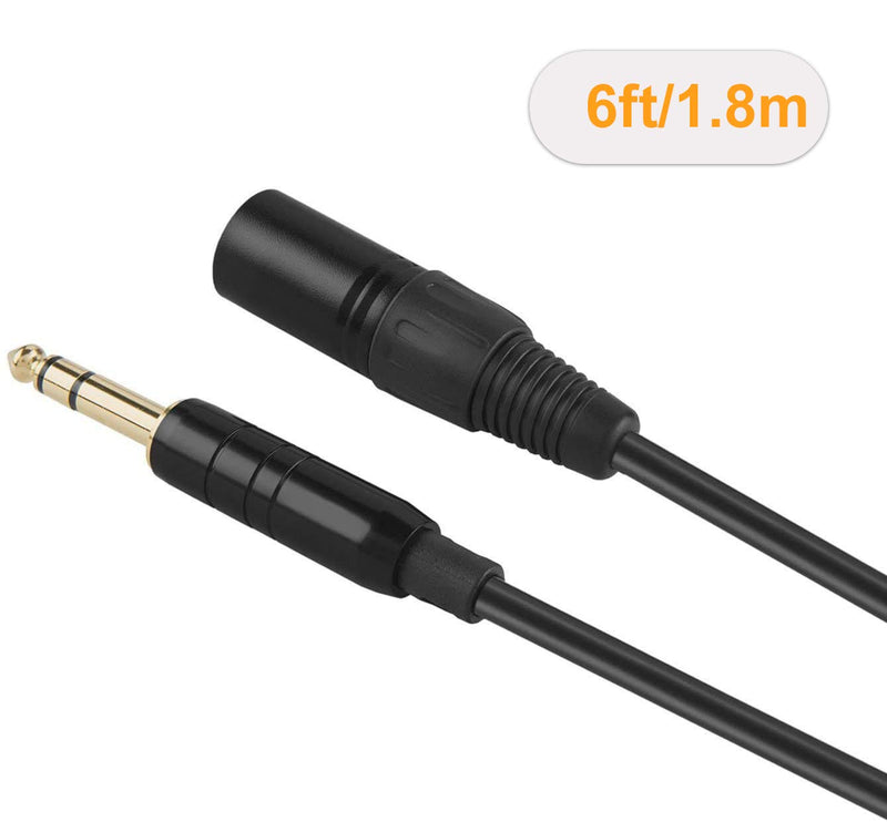 CableCreation 6 Feet TRS 6.35mm (1/4 Inch) Male to XLR Male Cable, Black 1\-Pack