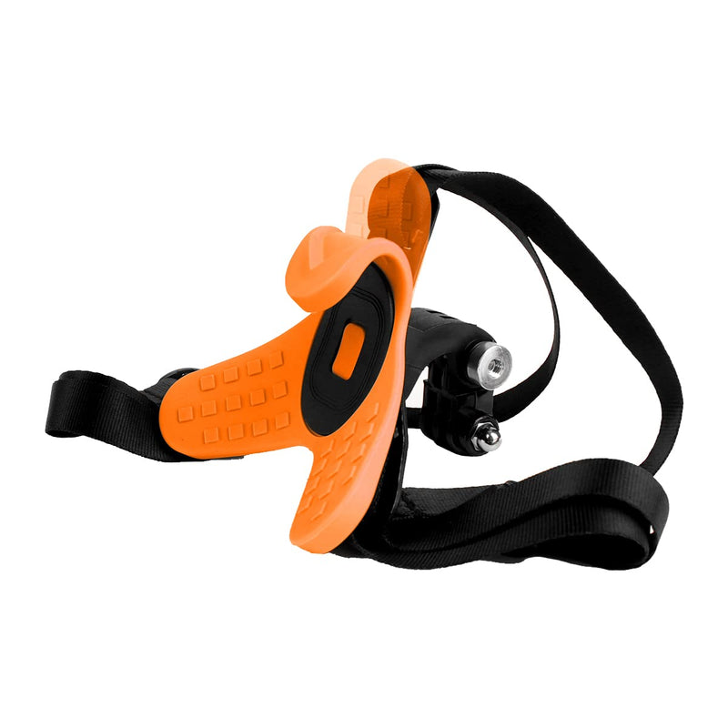 Motorcycle Helmet Chin Strap Mount Compatible with GoPro Hero 10, 9, 8, 7, (2018), 6 5 4 3, Hero Black, Session, Xiaomi Yi, SJCAM (Orange) Orange