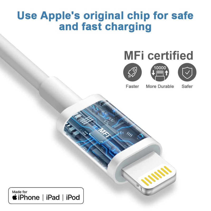 iPhone Charger【Apple MFi Certified 】 3-Pack Fast Phone Charger USB Fast Cable Compatible with iPhone 14/14 Plus/14 Pro/14 Pro Max/13/13Pro/12/12 Pro/11/11Pro/XS/Max/XR/X/8,iPad