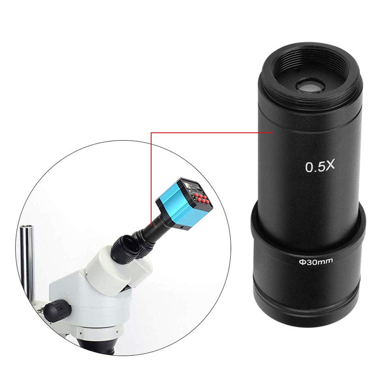 Lens Adapter, 0.5X 30/30.5mm Microscope Adapter CCD Camera Eyepiece Lens Adapter Used to Connect CCD Camera or Digital Eyepiece to Microscope