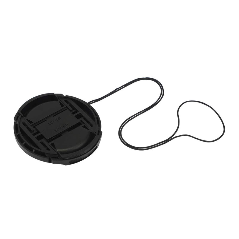 Haoge 58mm Center Pinch Snap On Front Lens Cap Cover with Cap Keeper for Canon Nikon Sony Fujifilm Sigma Tamron and Other 58mm Filter Thread Lens