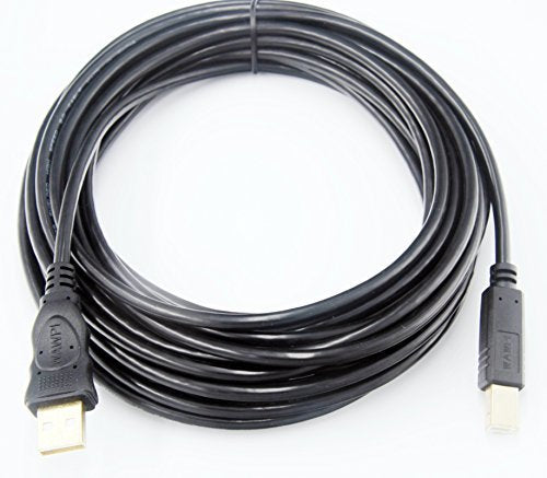 USB Cable 25 ft Gold-Plated USB 2.0 Cable - A-Male to B-Male - Printer/Scanner-25 Feet (8 Meters) 25 feet/8m