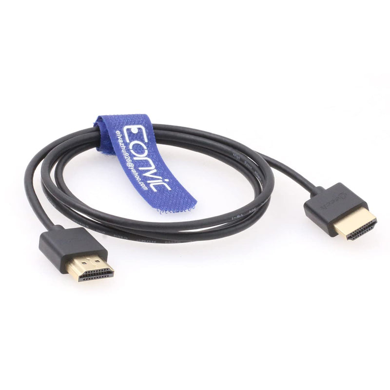 EONVIC High Speed 2.0 HDMI Thin Flexible Cable for Z-CAM F6,Atomos Ninja V, Portkeys BM5 Monitor 0.3 Meters