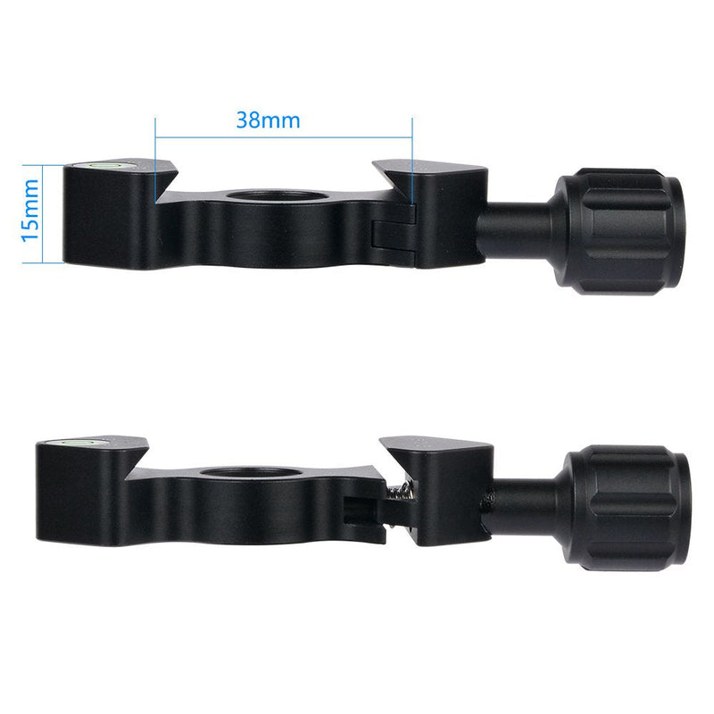CAVIX FC-25 Mini Fish Bone Style Quick Release Clamp with 3/8"-1/4" Screw Adapter for Tripod Head Compatible with Arca-Swiss Type Plate
