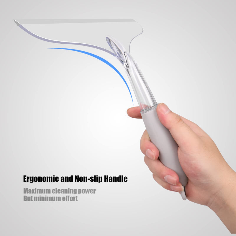 Shower Squeegee for Shower Glass Door Bathroom Tile and Mirror, Streak-Free Rubber Squeegee Wiper Cleaning Tools 1pcs With Hook