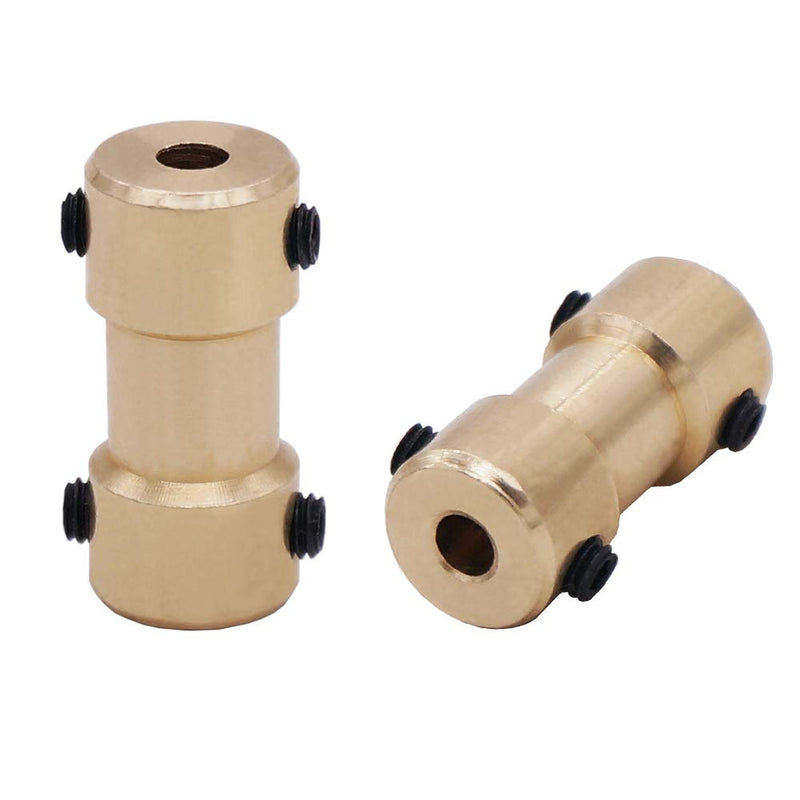 Twidec/4Pcs 3mm-3mm Brass Flexible Shaft Coupler for RC Airplane Boat Motor Transmission Connector COUPLER-GLD-3-3