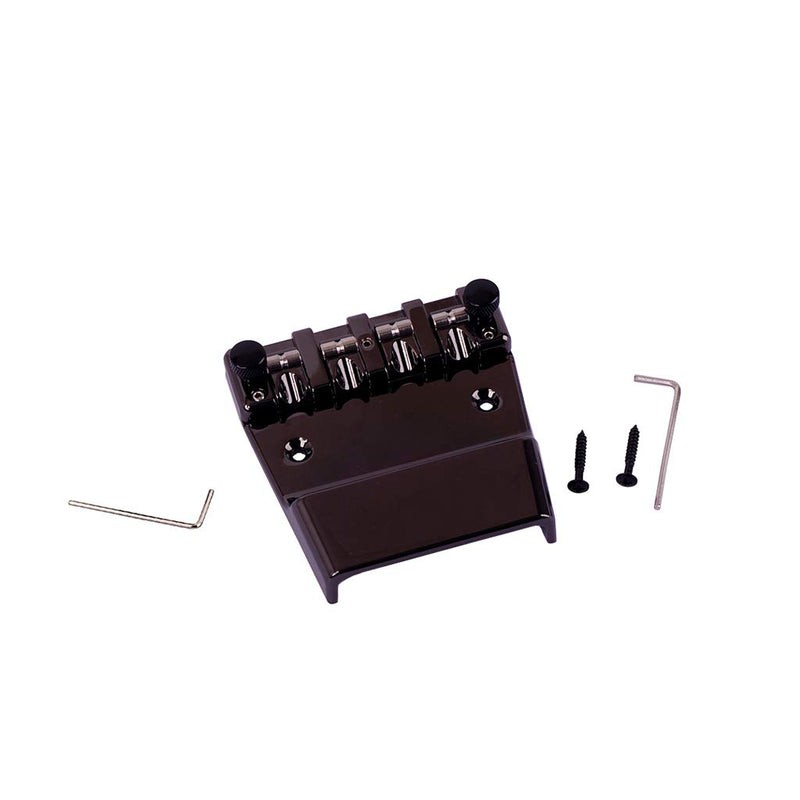 Alnicov Bass Bridge,Electric Guitar Bass Bridge Repair with Studs and Wrenches for 4-string Bass or Guitar Shoe-shaped Black