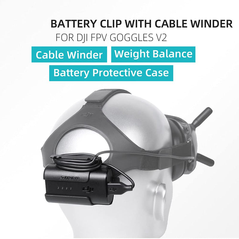 FPV Goggles V2 Accessories Battery Clip Hook, Mount Back Clip Hook with Cable Winder for DJI FPV Goggles V2