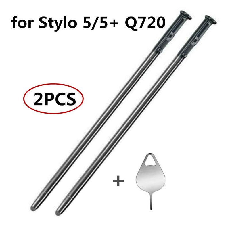 2 PCS Stylus Pen Replacement Stylo 5/5+ Q720 Q720MS Q720PS Q720CS Touch Pen Stylus Pen + Eject Pin (Black) Black