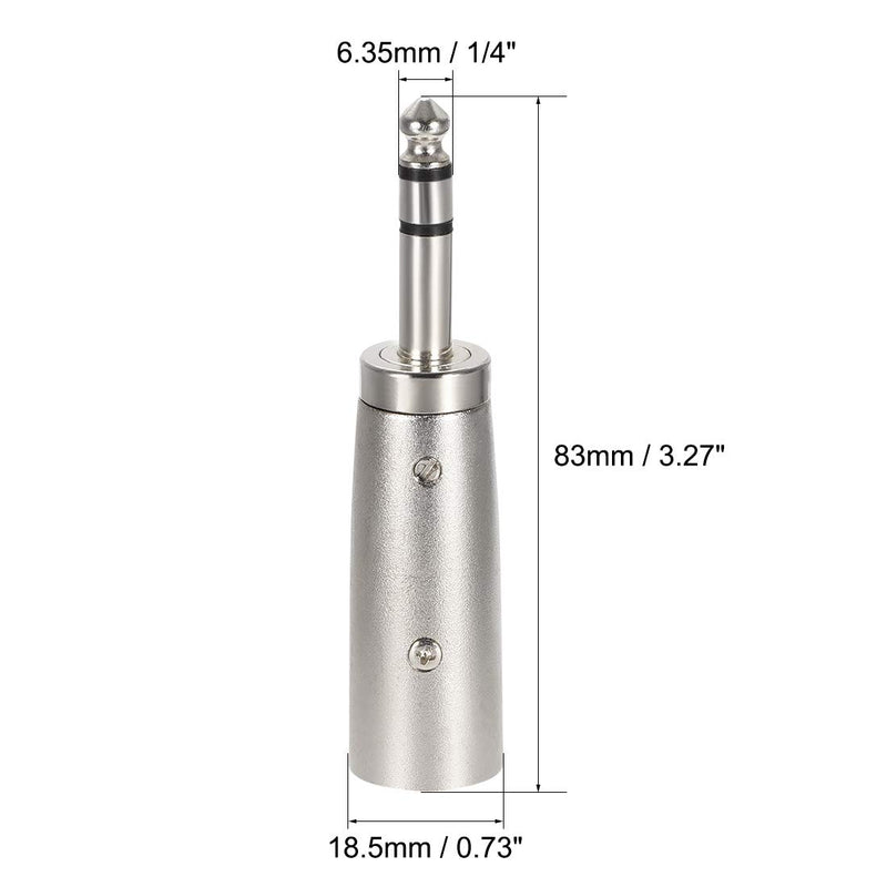 [AUSTRALIA] - uxcell XLR Male to 1/4 inches Male TRS Adapter,Gender Changer - XLR-M to 6.35mm Balanced Coupler Adapters,Balanced Plug in Audio Connector,Mic Male Plug 6pcs 