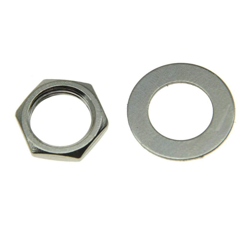 KAISH 20pcs US Thread 3/8" Guitar Pots Nuts Potentiometer Hex Nut and Washers for CTS Pots & Switchcraft Jacks Nickel US 3/8" Nuts/Washers
