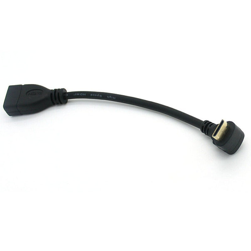 15CM High Speed 90 Degree Mini HDMI Right-Toward Male to HDMI Female Cable Adapter Connector Support 1080P Full HD, 3D (0.15m, Upward Angle) 0.15m