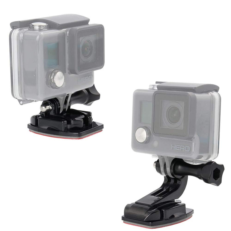 [AUSTRALIA] - Woleyi Action Camera Accessories, Adhesived Curved & Flat Mounts with Buckle, 1/4 Screw Thread with Thumb Screw, Compatible with Gopro Mounts and All Cameras 