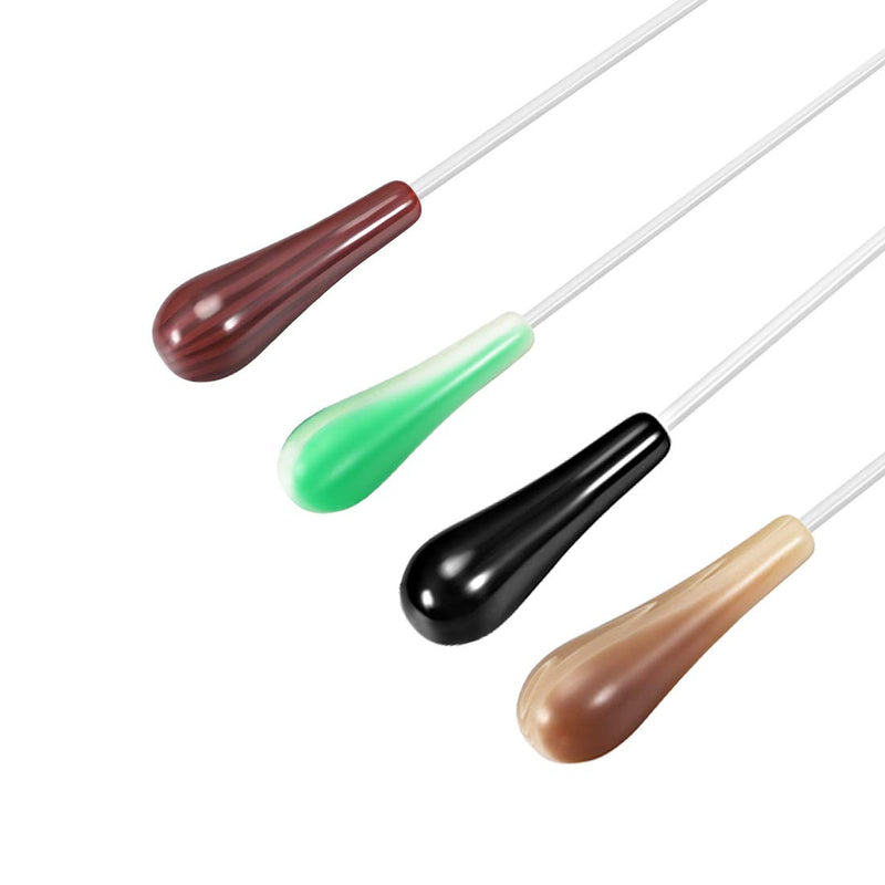 uxcell Music Conductor Baton Orchestra Baton 39cm/15.35inch Length Brown Red Black Green Resin Handle Music Conducting Baton 4pcs