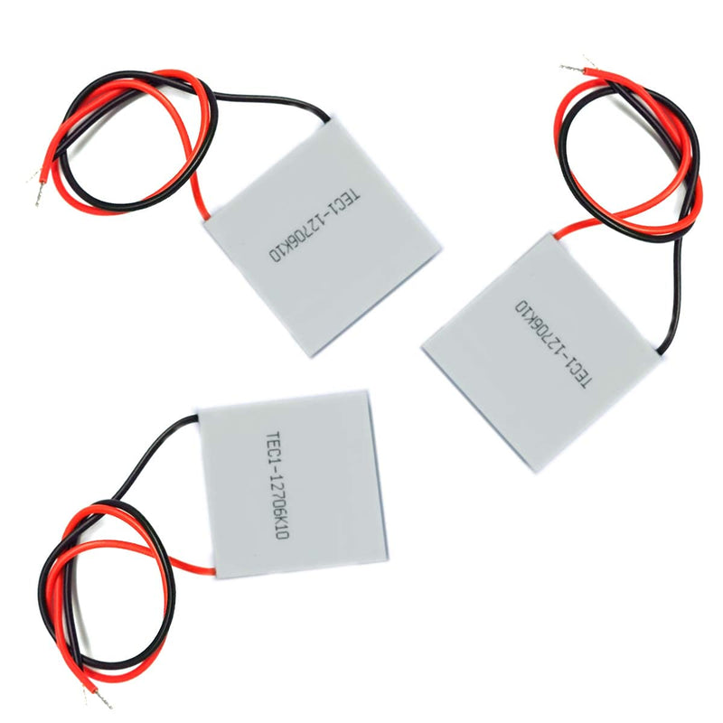 Kiro&Seeu 2pcs TEC1-12706 Heatsink Semiconductor Refrigeration Tablets 5.8A 12 Volt 60W Watt Thermoelectric Cooler Cooling Peltier Plate Module 40x40MM