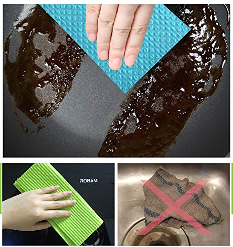Sold_By_Cheapnwork Reusable Cleaning Cellulose Sponge Cloths Absorbent Wipes Clean Kitchen Car Dish Eco-Friendly Dishcloth Hand Towel Auto - 1pack (5pcs) 1 pack (5pcs)
