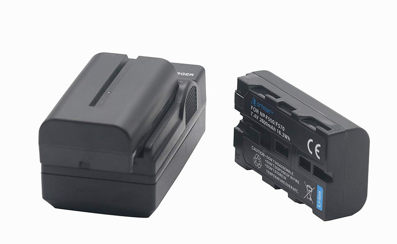 Artman NP-F550 2-Pack Replacement Batteries and One Battery Wall Charger for Sony NP F970, F750, F770, F960, F550, F530, F330, F570, CCD-SC55, TR516, TR716, TR818, TR910, TR917(2600mAh)