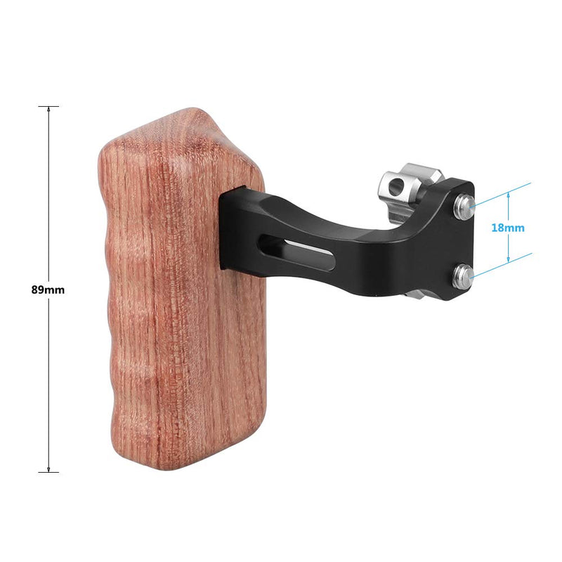 CAMVATE Wooden Hand Grip with 1/4"-20 Thumbscrew Knob for DSLR Camera Cage Rig (Right Hand)