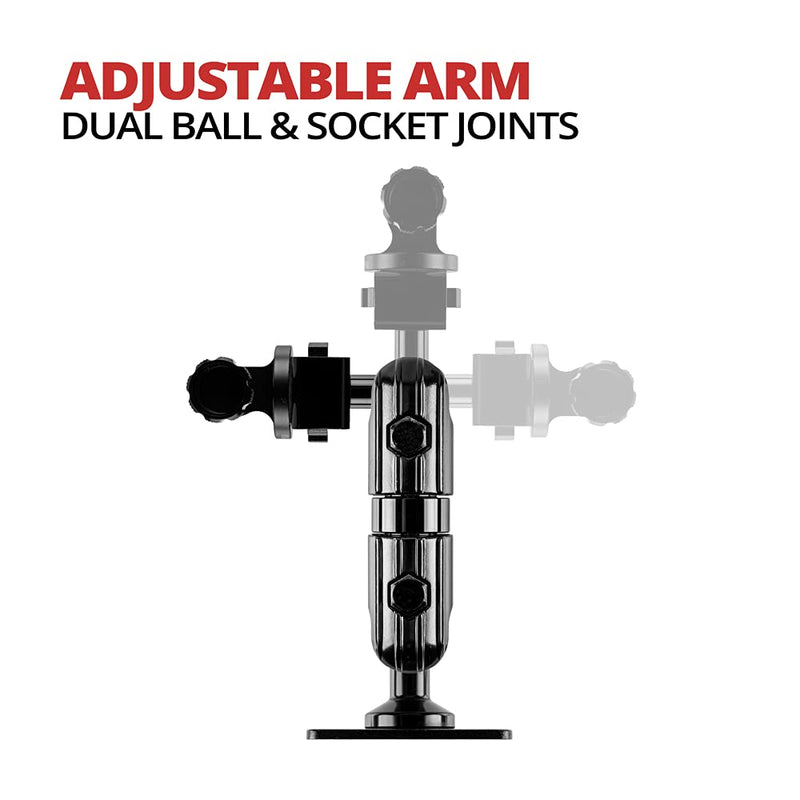 TACKFORM Action Camera Mount Compatible with GoPro with 3.5" Arm and AMPS Mounting Base | 20mm Ball and Socket Joints