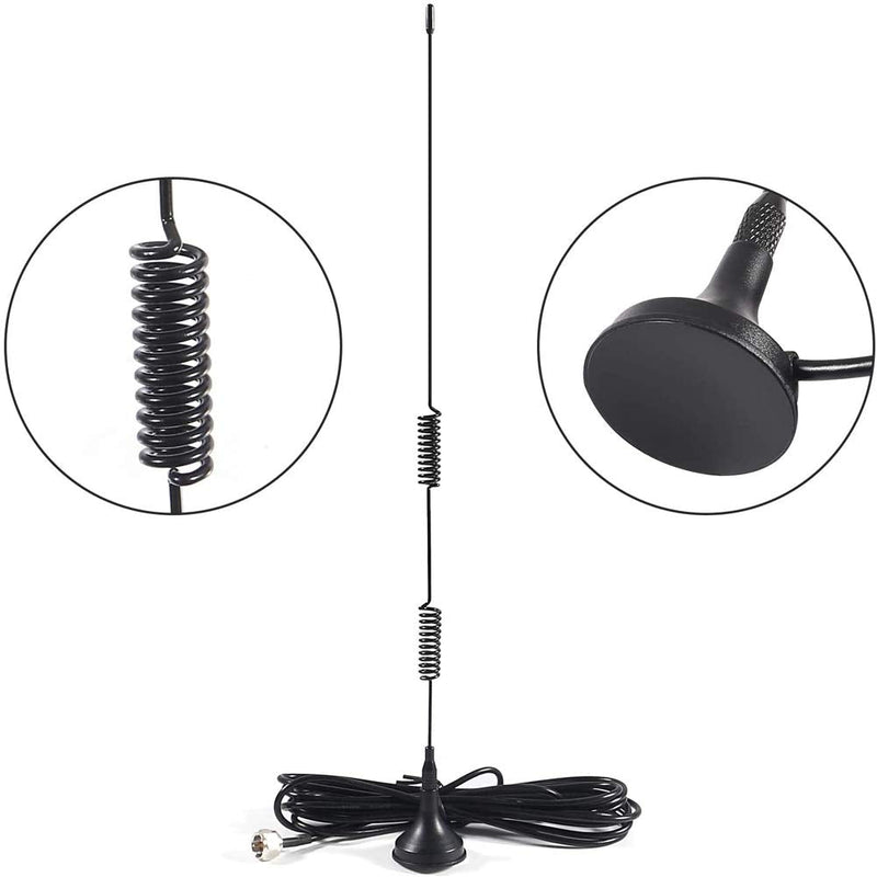 AOICRIE 2pcs FM Antenna Magnetic Base FM Radio Antenna for Pioneer Onkyo Yamaha Marantz Sherwood Indoor Digital HD Radio FM Radio Bluetooth Home Stereo Receiver