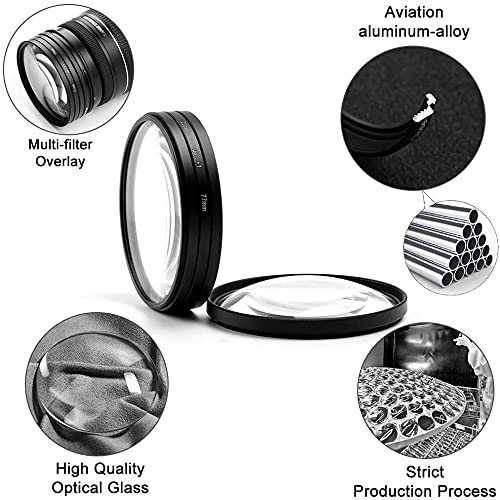 40.5mm Close-up Filter Kit 4 Pieces(+1,+2,+4,+10) Macro Filter Accessory Close-up Lens Filter Kit Set with Lens Filter Pouch for Canon Nikon Sony Pentax Olympus Fuji DSLR Camera+Lens Cap 40.5mm