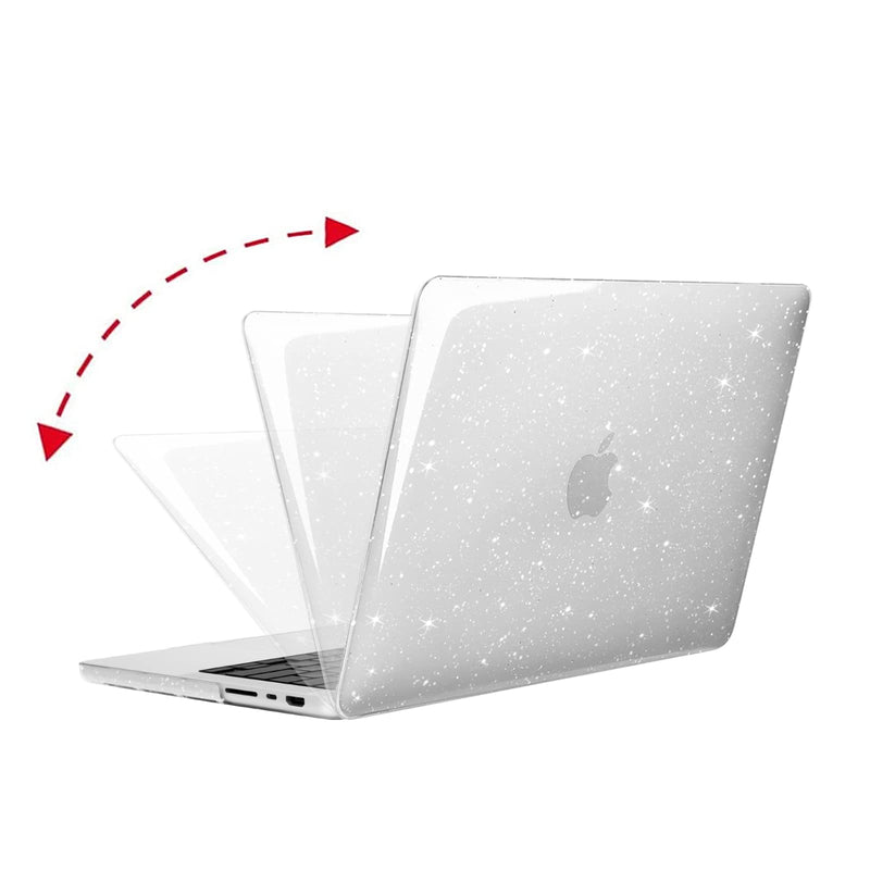 MOSISO Compatible with MacBook Pro 14 inch Case 2021 2022 Release A2442 with M1 Pro/M1 Max Chip Touch ID, Sparkly Glitter Plastic Hard Shell&Keyboard Cover&Screen Protector&Storage Bag, Transparent