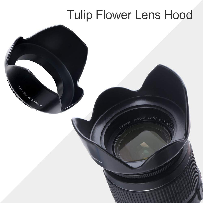 [AUSTRALIA] - K&F Concept 58mm UV CPL FLD Graduated Filter Lens Accessory 9pcs Filter Kit UV Protector Circular Polarizing Filter + Microfiber Lens Cleaning Cloth + Petal Lens Hood + Filter Bag Pouch 