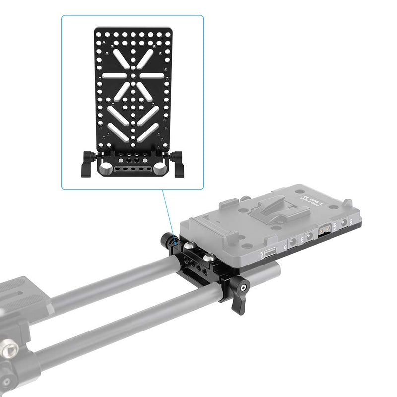 CAMVATE Cheese Plate with 15mm Rail Block Rod Clamp for V Lock Power Supply Adapter