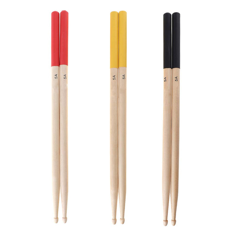 YiPaiSi 2pcs 5A Drum Sticks, 5A Maple Wood Drumsticks, Non-Slip Drum Sticks, 5A Wood Tip Maple Wood Drumstick For Kids Students, Adults (Yellow)