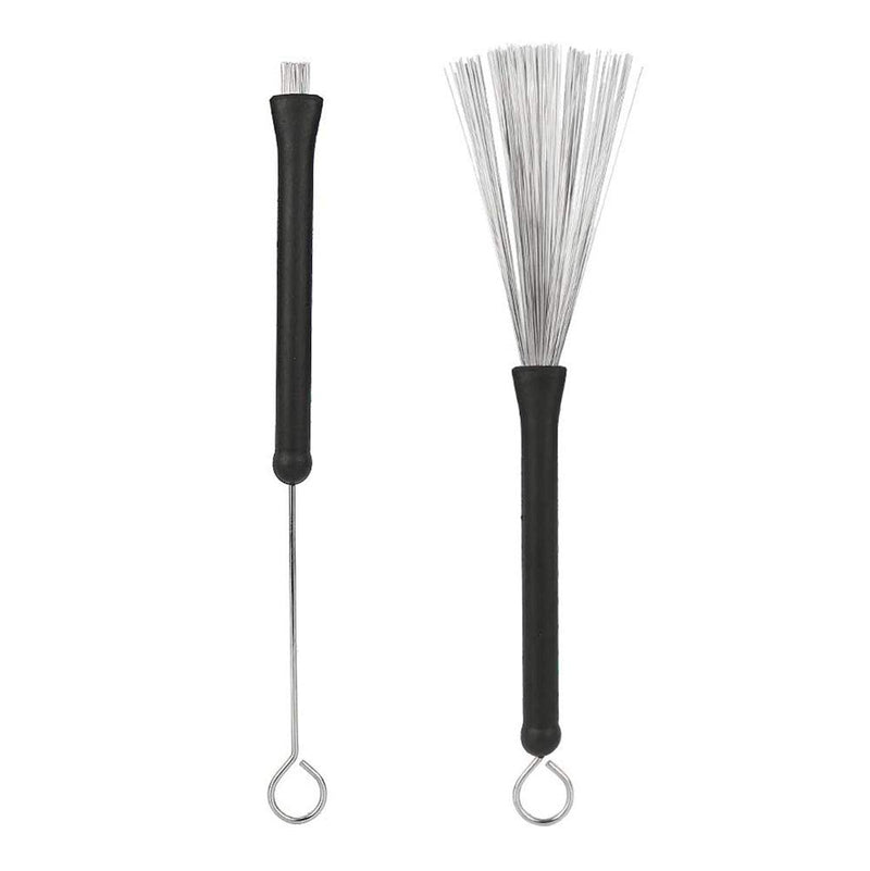 Timiy Drum Brushes Set 1 Pair Retractable Telescopic Brushes and 1 Pair Wire Brushes