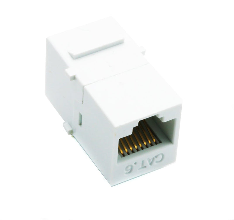 RiteAV - RJ45 Female to Female UTP CAT 6 Keystone Coupler White 1 Pack White - 1 Pack