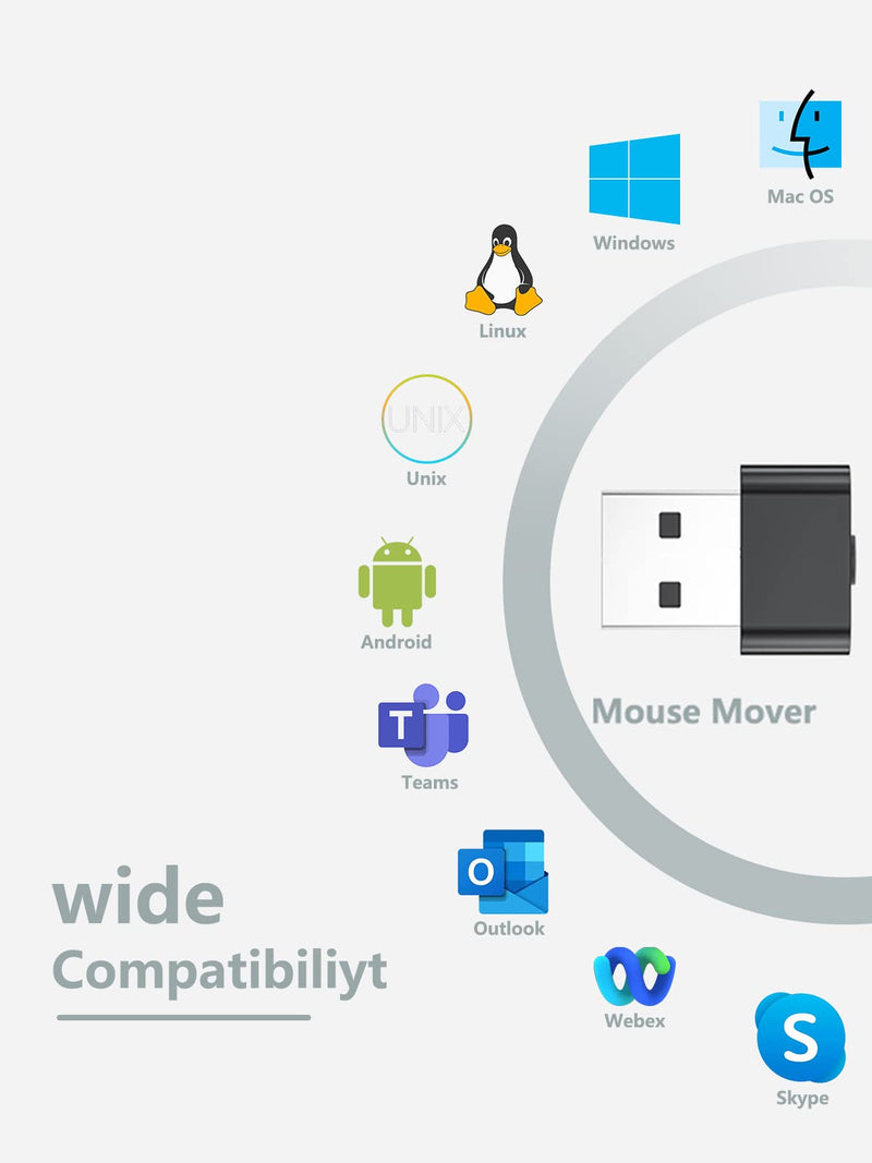 Geyes USB Mouse Jiggler, Undetectable Mouse Mover Device Has Two Swing Modes Jiggle and Multi-Track,Keeps for Computer/Laptop Awake, Driver-Free, Plug-Play，with Switch (Metal Black) 1 PCS