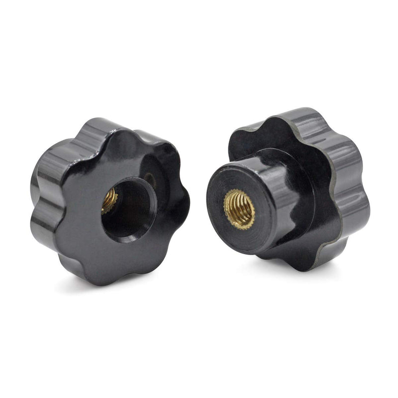 Nxtop Plastic Screw On Type Knurled Clamping Nuts Knob Handle M8 Threaded 10pcs Black