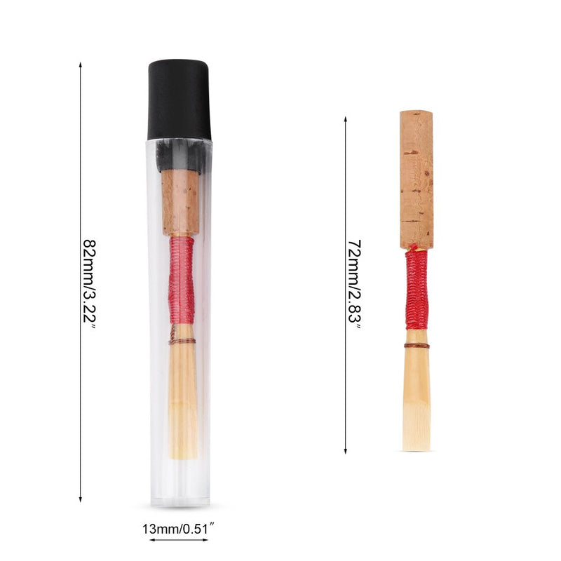 Tbest 5pcs Oboe Reeds, Strength Medium Oboe Reed, Oboe Cork Reed, Soft Handmade Oboe Reed With Plastic Case/Tube For Beginners Oboe Accessories
