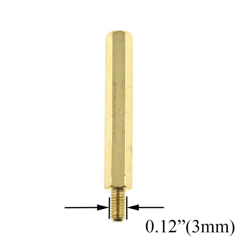 Hahiyo Hex Standoff Screws 36mm Length M3 Male Female Nut Bolt Welded Well Go in Cleanly No Cross Thread Stay Securely Machined Accurately Easy to Join for PCB Motherboard Furniture Brass 23pcs M3×30MM+6MM-23Pcs