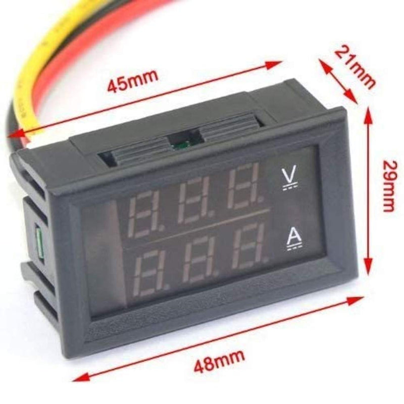JacobsParts DC 100V 100A Voltmeter Ammeter Dual LED Display Panel Volt Guage Amp Meter Voltage Current Tester with Shunt 1