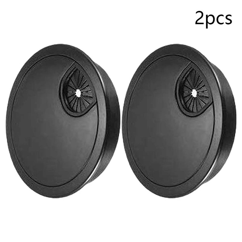 Yinpecly 2pcs Metal Desk Grommet for Wire Organizer Fits 3.15"/80mm Hole Cable Grommet Desk Hole Cover Matt Black for Office Computer Table Wire Cord Cable Managing&Hiding fit 80mm dia hole